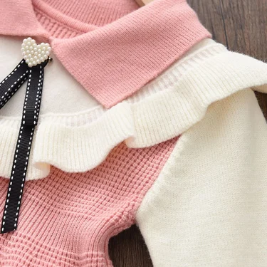 Melario Girls Dress Girls Kids Princess Party Sweater Knitted Dress Autumn Winter Christmas Costume Children Clothes 2-6 Years 5