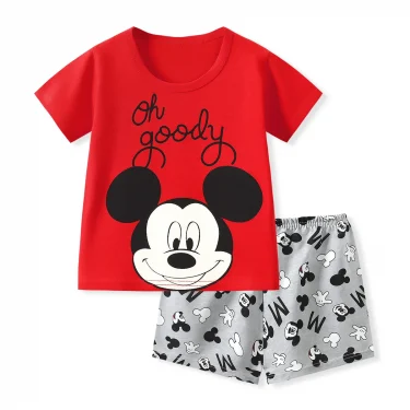 Summer Baby Boys Girls Cartoon T Shirt + Shorts Set Clothes Kids Cute Cartoon 2pcs Children Pajamas Girls Clothing Sets 2