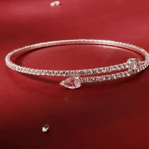 Miallo Fashion Rhinestone Bracelets for Women Silver Color Bangle Shining Luxury Trendy Ladies Girls Bracelet Jewelry Gifts 1