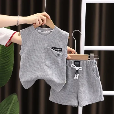 Cotton Soft baby Boys' and Girls' Clothing sets Casual Fashion kids Short Sleevesuits Summer Wear 3
