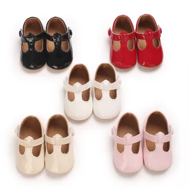 5-Colors NEW 0-18Mmonths Rretr Mary Jane Spring Baby Shoes PU Newborn Girls Shoes First Walkers Princess Bowknot Baby Prewalke 1