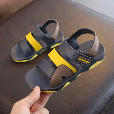 New Summer Children Sandals for Boys Flat Beach Shoes Kids Sports Casual Student Leather Sandals Soft Non-slip Fashion Wild 1