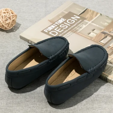 Spring Summer Kids Shoes Boy Girl Casual Shoes Breathable Brown Rubber Sole Children's Boys Girls Flat Leather Shoes Moccasins 3