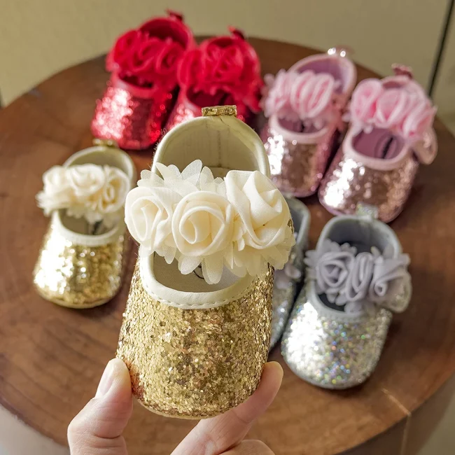 Baby Mary Jane Shoes Toddler Girl 0-6-12 Month Prewalking Shoes Baby First Step Shoes Soft PU Cute Flower Spring Summer Sandal 3
