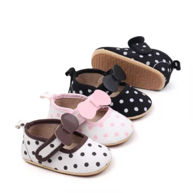 Baby Girl Polka Dot Cute Design Prewalker Shoes TPR Sole Non-slip High Quality Comfortable Indoor Outdoor Walking Shoes BZZ4179 6