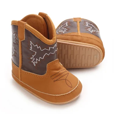 Fashionable New Baby Little Boots Cute High Quality Soft PU Anti slip Sole Spring and Autumn 0-18M Newborn Walking Shoes 3