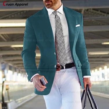 (One Blazer) Formal Pink Suit Blazers for Men Groom Wedding Suit Jacket Slim Fit Tailor-made Business Tuxedo Fashion Casual Coat 2