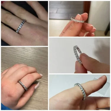 Huitan Fashion Contracted Women's Ring Thin Full Paved Round CZ Versatile Girls Accessories Daily Wear Party Statement Jewelry 6