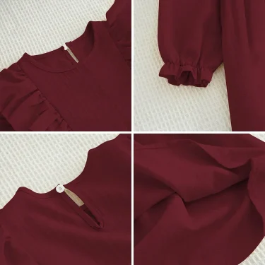 Plain Casual Girls Dress Autumn Long Sleeved Pleated Kids Dresses for Girls Pink Clothes Fashionable New Children's Clothing 6