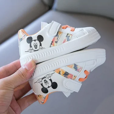 Disney White Casual Shoes For Baby Boy Girl Brand Children Sneaker Mickey Mouse Kids Sports Shoes Toddler Walking Shoes Size 25 3