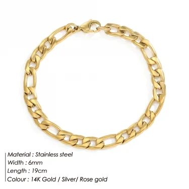 Couple Bracelet 4/6/8mm Figaro Chain Love Gift Men Jewelry Stainless Steel Party Accessories Women Stacking Bracelets 4