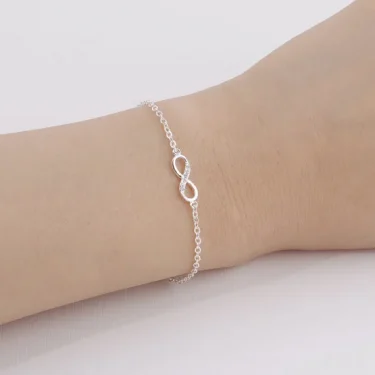 Kinitial Hot Infinity Number 8 Chain Bracelet CZ Infinity Bracelets for Women Men Friendship Bracelets Bohemian Charm Jewelry 5