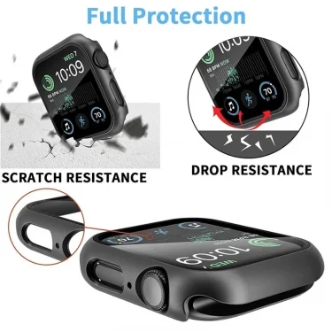 Tempered Glass+Cover For Apple Watch Case Series 9 8 7 6 5 Screen Protector Film For IWatch 45mm 44mm 40mm 41mm 49mm Accessorie 4