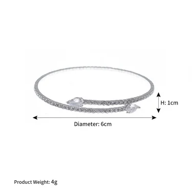 Miallo Fashion Rhinestone Bracelets for Women Silver Color Bangle Shining Luxury Trendy Ladies Girls Bracelet Jewelry Gifts 6