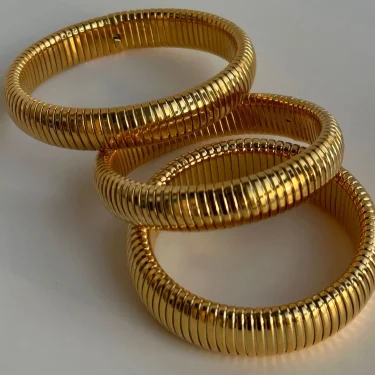 Women Girls Simple Design Elastic Bracelet Fashion Stainless Steel Punk Style Spiral Bracelet Hip Hop Waterproof Vintage Bangle 2