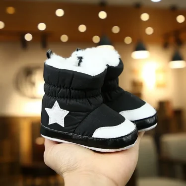 Autumn and Winter Baby Cotton Shoes For Both Male and Female Babies Soft Soled Zipper Thick Learning Step Cotton Shoes 2