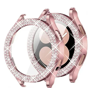 Bling Case for Samsung Galaxy Watch 6 4 Case 40mm 44mm Accessories Fashion Two Rows Diamond bumper Galaxy Watch 5 6 40 mm Cover 5