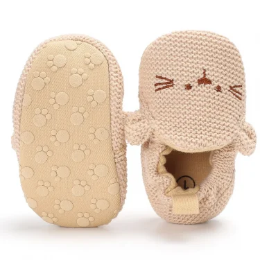 Newborn Baby Crib Shoes Boys Girls Casual First Walker Cute Animal Ear Soft Soles Anti-Slip Toddler Flat Shoes for 0-18 Months 6