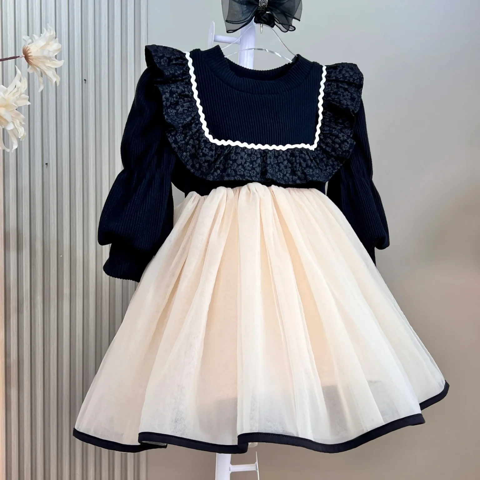 Girls Dress Spring Autumn Long Sleeve Knitted Dresses For Girls Princess Dress Kids Costumes New Baby Girls Clothes 2-8 Years 1