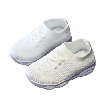 Kids Boys Girls Knitted Shoes Korean Soft Bottom Boys Girls Children Mesh Breathable Sneakers Wear and Off Easy Casual Kids Shoe 2