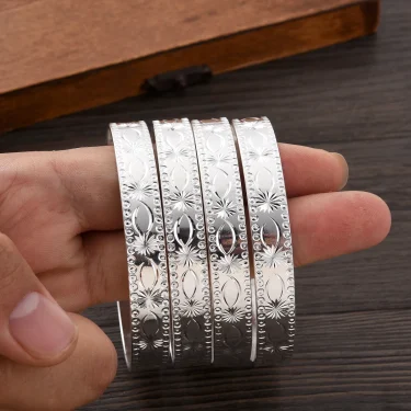 65MM and 70MM Dubai Wedding Bangles For Women Ethiopian Jewelry Bangles Bracelets Women Birthday Jewelry Gifts #085 2