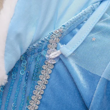 Kids Snow Queen Elsa Cosplay Princess Dress Autumn Winter Blue Long Sleeve Birthday Carnival Christmas Party Costume for Girls 5