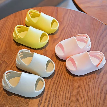 New Baby Toddler Kids Slip-On Fashion Sandals Boys Girls Foam Beach Summer Slides Bone Resin Children Lightweight Water Shoes 2