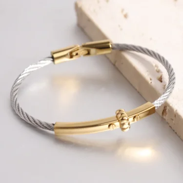 Stainless Steel Women Fashionable Wholesale Unisex Bracelet Bangle Cable Line Jewelry 1