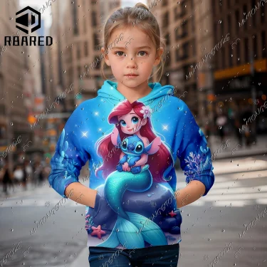 Kids Jackets Cute Stitch 3D Print Tops Pullovers 4-14 Years Old Sweater 24/25 New Children Hoodie Girls Autumn Winter Clothes 5
