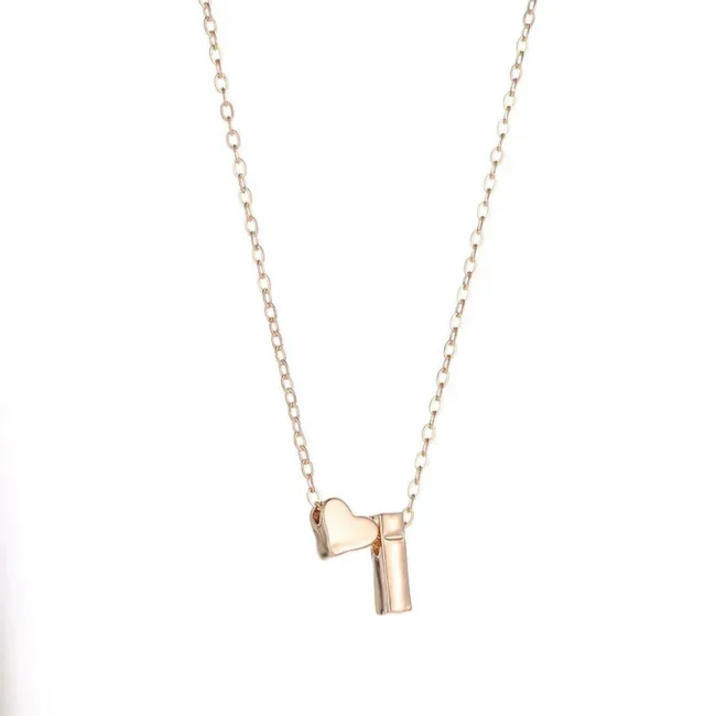 SUMENG Fashion Tiny Heart Dainty Initial Necklace Gold Silver Color Letter Name Choker For Women Pendant Jewelry Gift 3