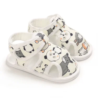 Baby Shoes Boys Girls Cute Bear Animal Print Sandals Cotton Soft Sole Newborn Walker Toddler Shoe 2