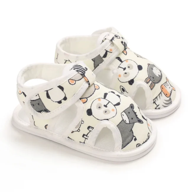 Baby Shoes Boys Girls Cute Bear Animal Print Sandals Cotton Soft Sole Newborn Walker Toddler Shoe 2