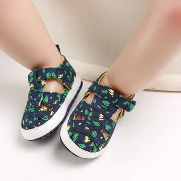 Summer Newborn Baby Boys Girls Fashion Summer Soft Crib Shoes First Walker Infant Anti Slip Sandals Shoes Soft Sole 0-18Months 6