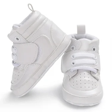 Newborn Baby Fashion Sneakers Shoes Boys Girls Solid Lace Up High Shoes Toddlers Breathable Non Slip First Walkers 0-18 Months 1