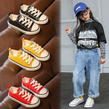 Children's Canvas Shoes, Spring and Autumn Korean Low-Top Shoes, Boys' and Girls' Shoes, Small White Shoes, Casual Cloth Shoes 1