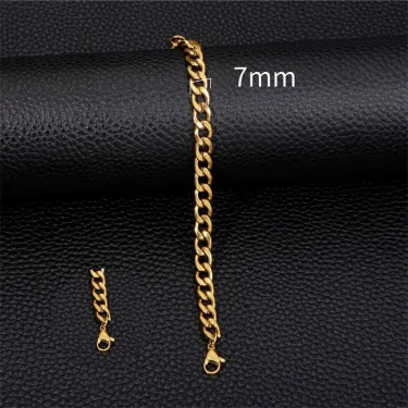 3-11mm Thick Waterproof Chain Bracelet for Men Stainless Steel Cuban Chain Wristband Classic Punk Heavy Men's Jewelry Gift 6