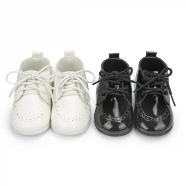 Meckior New Baby Shoes Retro Leather Boy Girl Shoes Toddler Rubber Sole Anti-slip First Walkers Newborn Infant Baby Crib Shoes 6