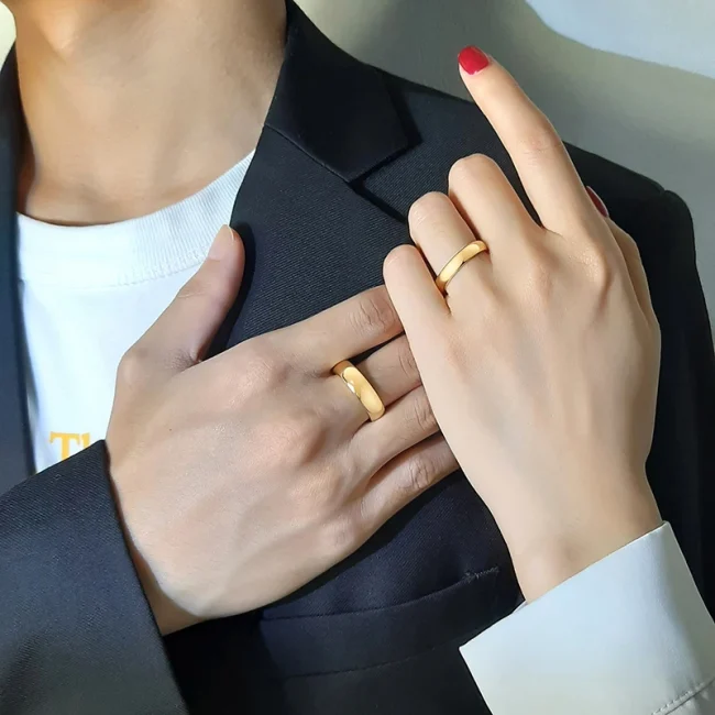 Vnox Anti Scratch Tungsten Wedding Rings for Women Men Simple Classic Wedding Bands for Couples Basic Jewelry 2