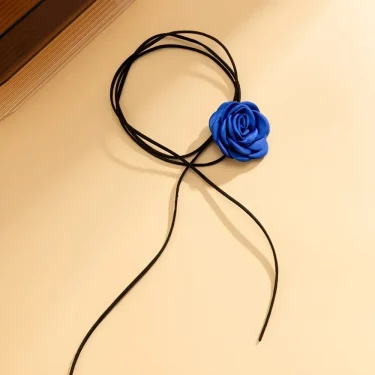 Romantic Gothic Big Rose Flower Clavicle Chain Necklace for Women Ladies Korean Fashion Adjustable Rope Choker Y2K Accessories 4