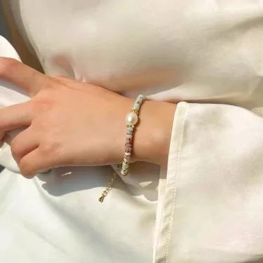 Vacation Style Natural Stone Bead Pearl Pendant Bracelet For Women's Fashion Jewelry sets Unusual Bracelet Accessories For Party 4