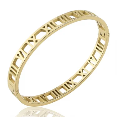 Delicate Hollow Roman Numeral Bracelets & Bangles Titanium Steel Bangle Fine Jewelry For Women Vacuum Plating Bangle Top Quality 2