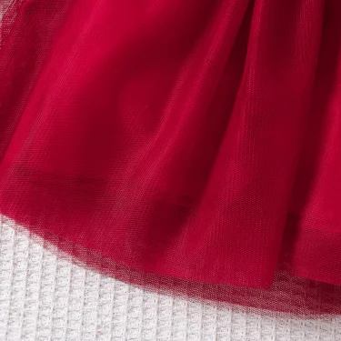 Toddler Girl Party Dress Autumn Winter 1-8 Years Children Christmas And New Year Princess Dress Red Velvet Gown Stars Mesh Dress 6