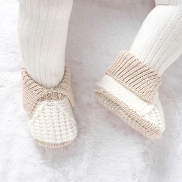 Newborn Baby Shoes Knit Boy Girls Footwear Fashion Patchwork 0-18M Toddler Clothes Accessories Infant First Bed Boots Cute Solid 6