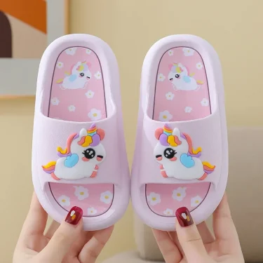 Summer Cartoon Children's Slippers Girl Unicorn Slipper Kids Cute Indoor Home Bathroom Shoes Boy Dinosaur Flip Flops Einhorn 6