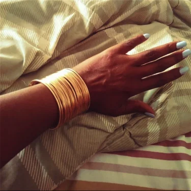Punk Multilayer Metal Wires Strings Bracelets Bangles For Women Vintage Exaggerated Gold Color Wide Open Cuff Bangles Jewelry 2