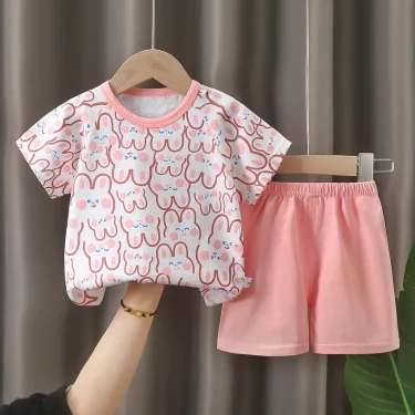 girls clothes set Short Sleeve 2pcs Tshirt+Short 1 2 3 Years Old Summer New Clothing Girls Casual Loose Thin clothes 5