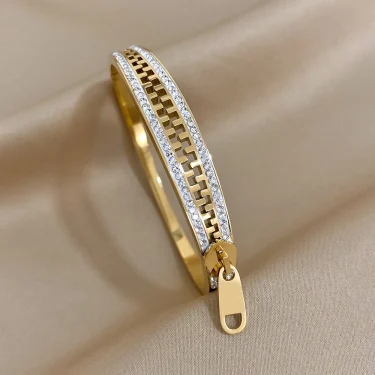 Original Zipper Bracelet Charm Bangle Stainless Steel Zip Hand Bracelets Gold Plated Luxury Jewelry for Women Designer 1