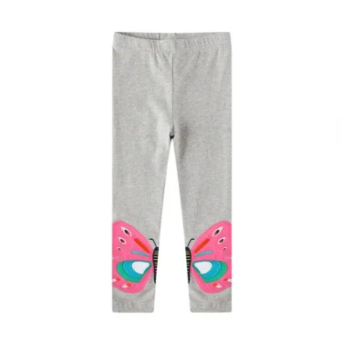 Little maven Baby Girls Leggings Cotton Grey Butterfly Lovely Pants Autumn Casual Clothes for Kids 2-7 year 1