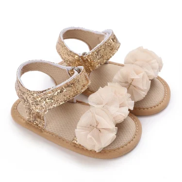 Summer Cute flower Newborn Baby Shoes Non-slip Cloth Bottom Shoes For Girls Elegant Breathable Leisure Baby First Walking Shoes 2