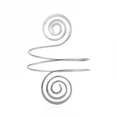 Upper Arm Bracelet Metal Coil Swirl Spiral Shape Armband Cuff Fashion Simple Arm Bangle Armlet Adjustable for Women Girl 4